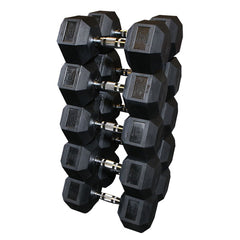 Body-Solid Rubber Coated Hex Dumbbell Sets SDRS