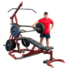 Body-Solid Corner Leverage Gym Package with Bench GLGS100P4