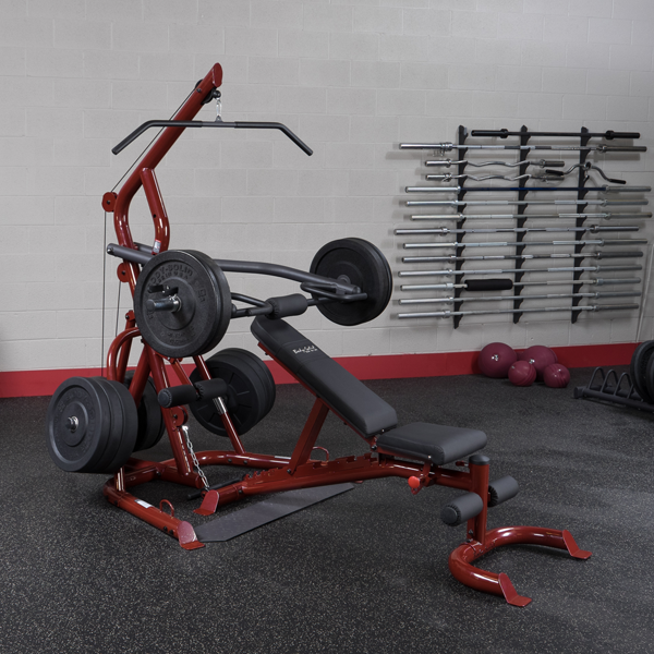 Body-Solid Corner Leverage Gym Package with Bench GLGS100P4