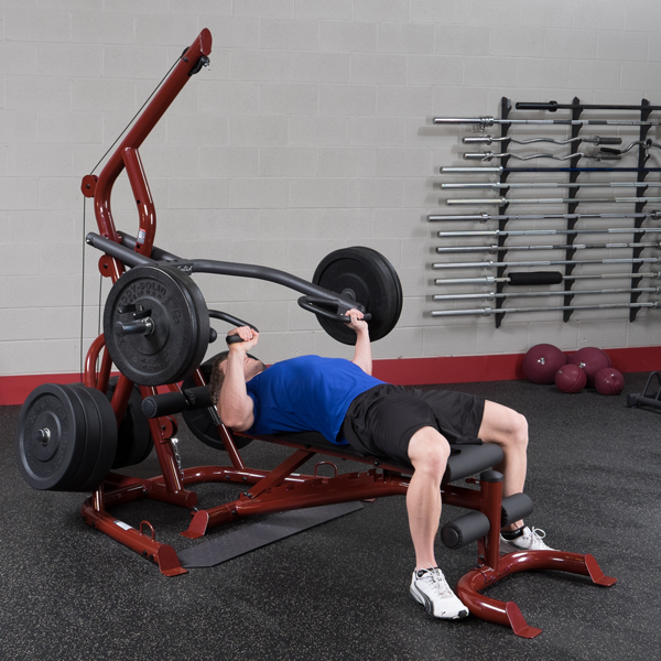 Body-Solid Corner Leverage Gym Package with Bench GLGS100P4