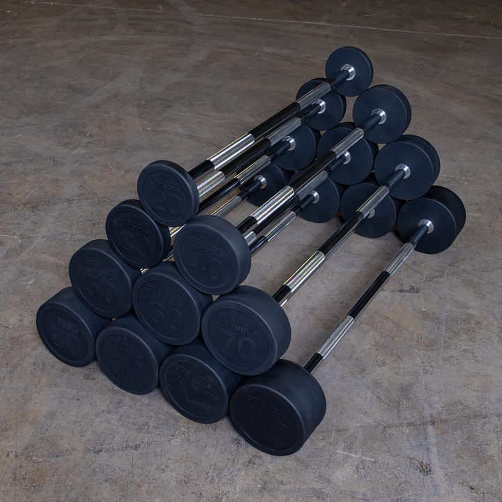 Body-Solid Fixed Weight Barbell Sets Straight/Curl Bars SB