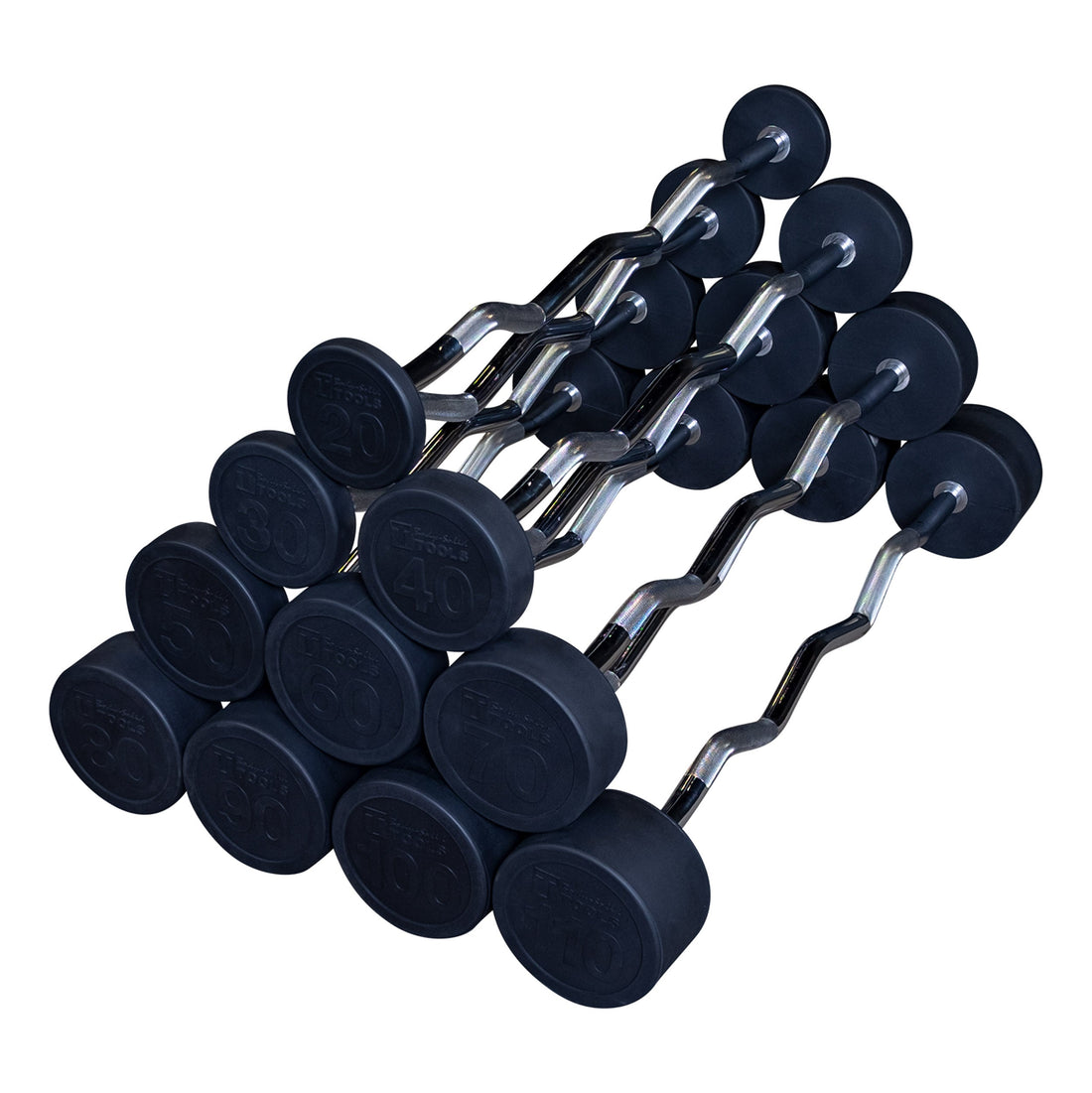 Body-Solid Fixed Weight Barbell Sets Straight/Curl Bars SB